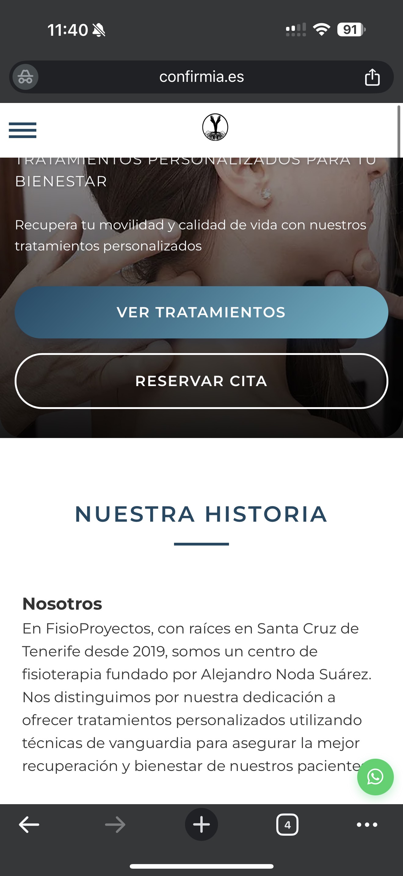 Tratamiento de fisioterapia en clínica FisioProyectos